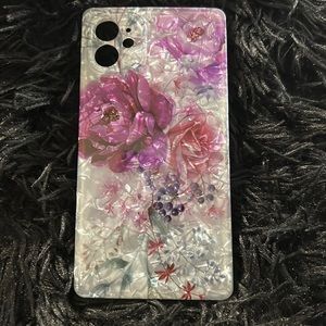 iPhone 11 Square Flower Marble Case